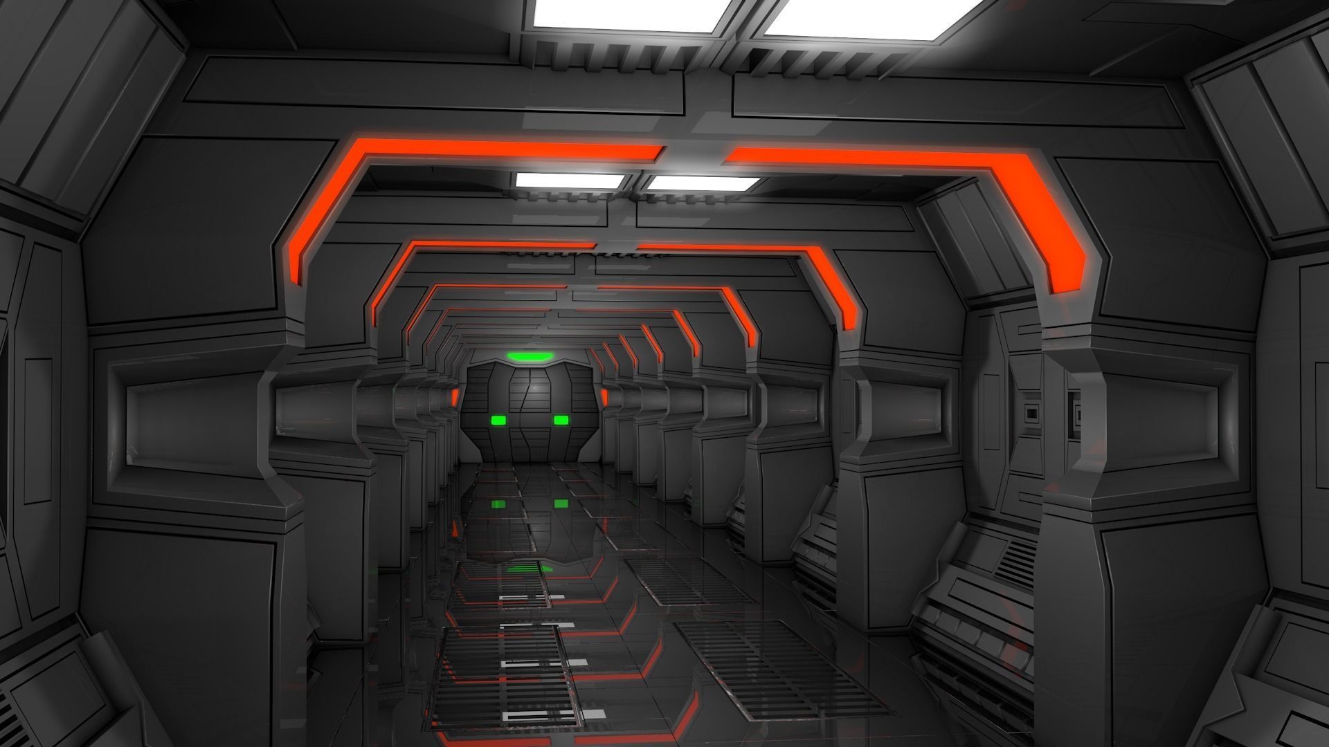 Sci Fi Corridor 3D model_1