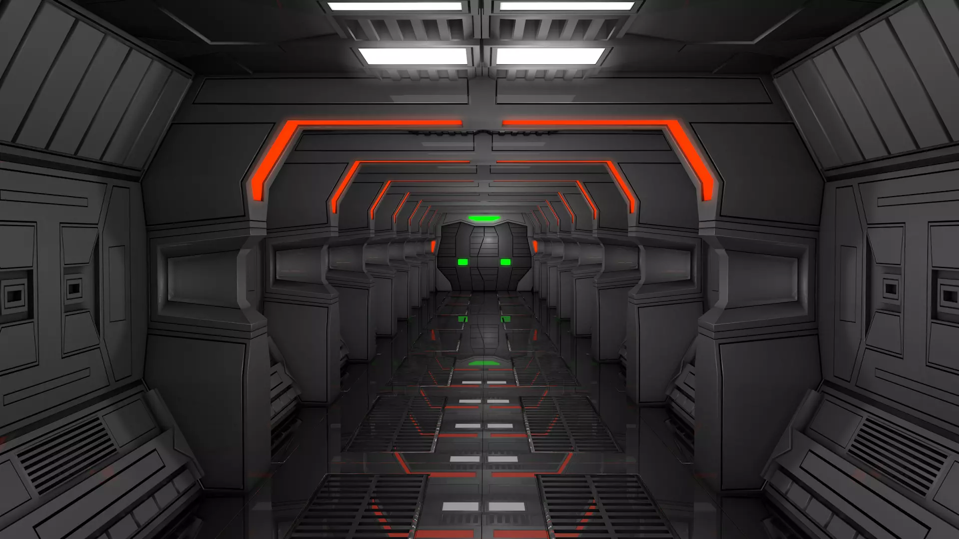 Sci Fi Corridor 3D model_0