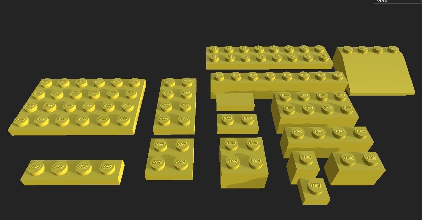 Extreme Low-Poly Lego Set Low-poly 3D model_2