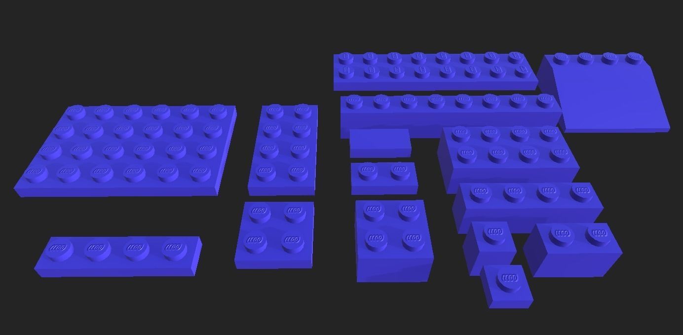 Extreme Low-Poly Lego Set Low-poly 3D model_6