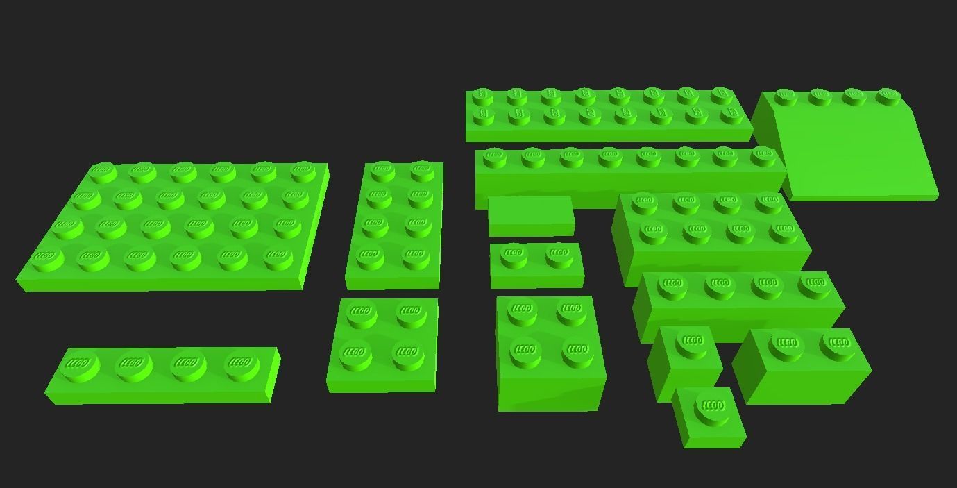 Extreme Low-Poly Lego Set Low-poly 3D model_5