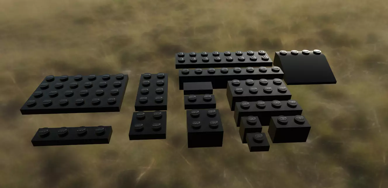 Extreme Low-Poly Lego Set Low-poly 3D model_0