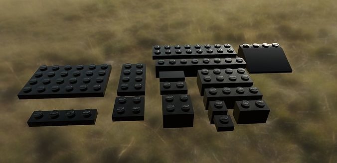 Extreme Low-Poly Lego Set Low-poly 3D model