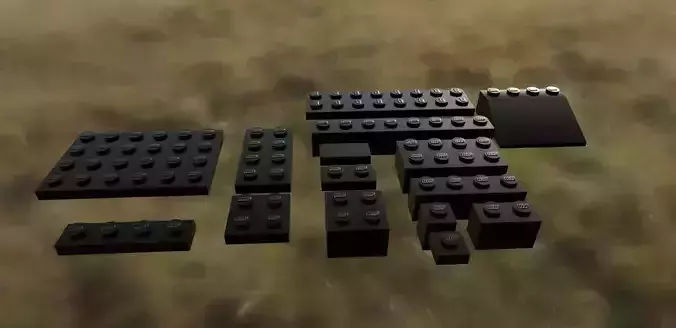 Extreme Low-Poly Lego Set Low-poly 3D model