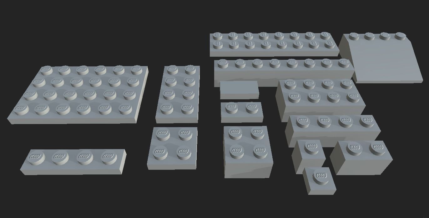 Extreme Low-Poly Lego Set Low-poly 3D model_3