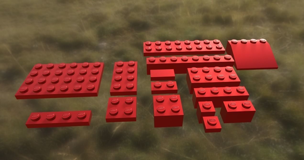 Extreme Low-Poly Lego Set Low-poly 3D model_1