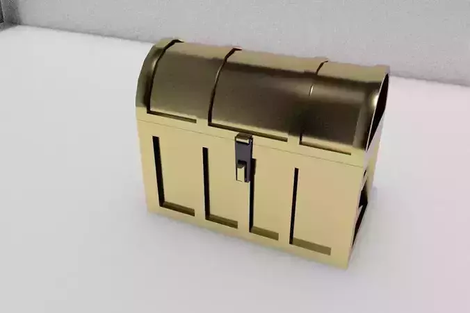 Low Poly Golden Box Old Design Low-poly 3D model