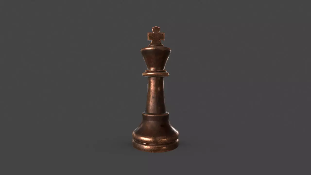 CHES-013 Chess King Low-poly 3D model_0