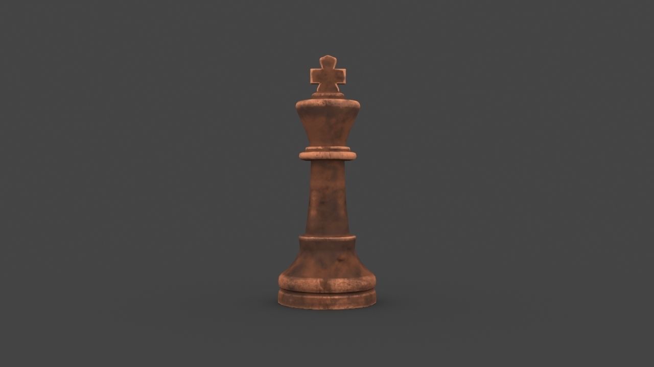 CHES-013 Chess King Low-poly 3D model_2
