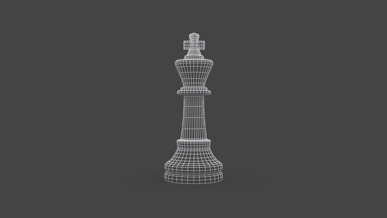 CHES-013 Chess King Low-poly 3D model_4