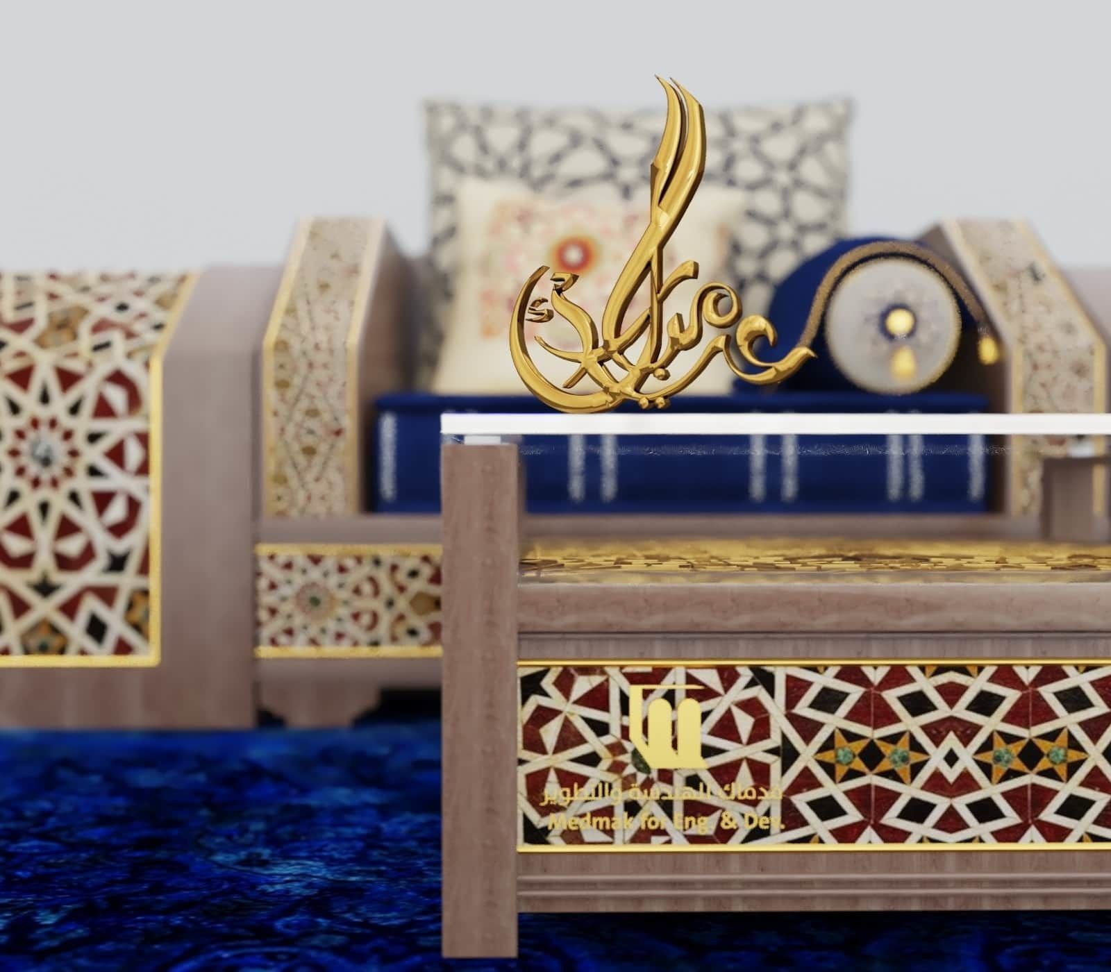 Moroccan Sofa with Tables and Carpet 01  3D model_22