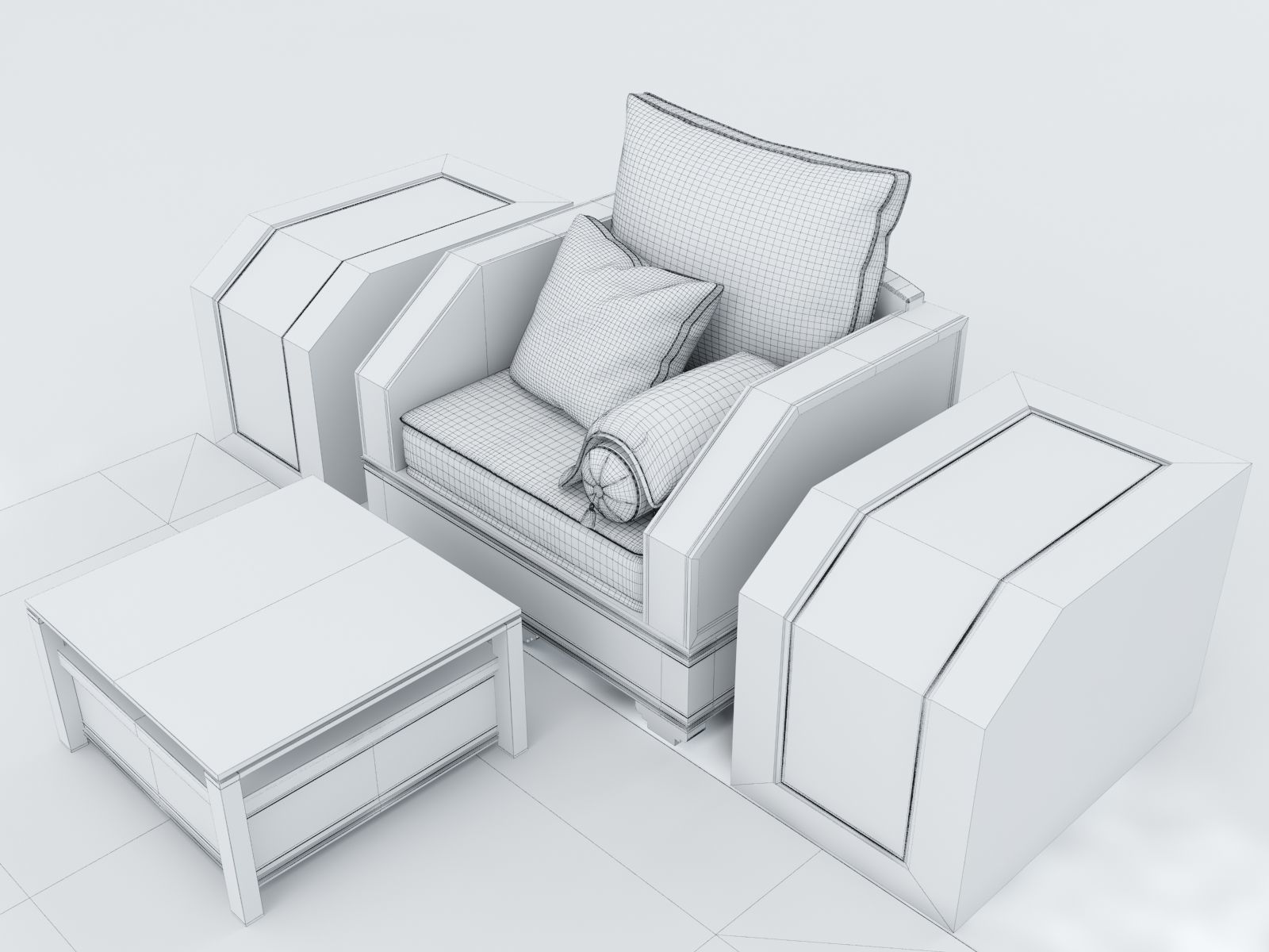 Moroccan Sofa with Tables and Carpet 01  3D model_8