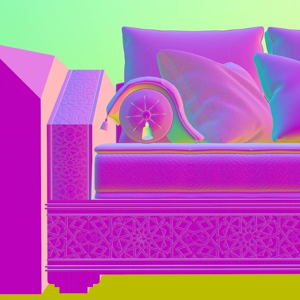 Moroccan Sofa with Tables and Carpet 01  3D model_13