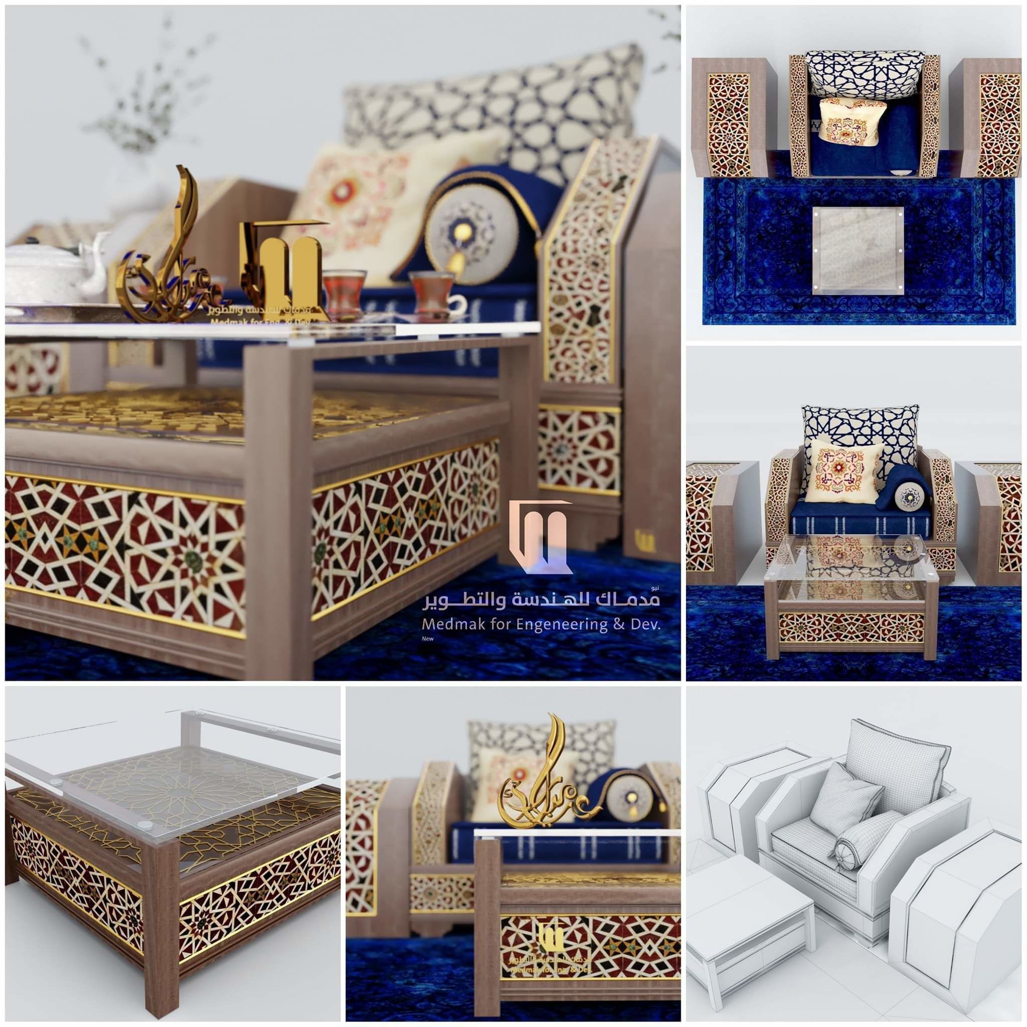 Moroccan Sofa with Tables and Carpet 01  3D model_21
