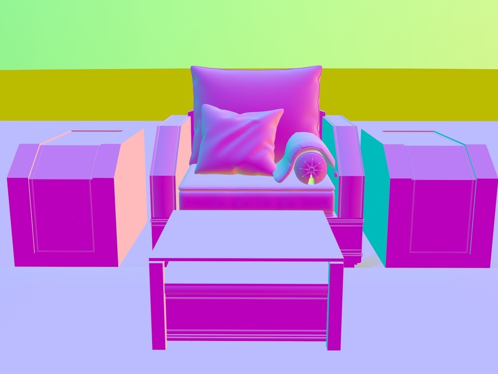 Moroccan Sofa with Tables and Carpet 01  3D model_14