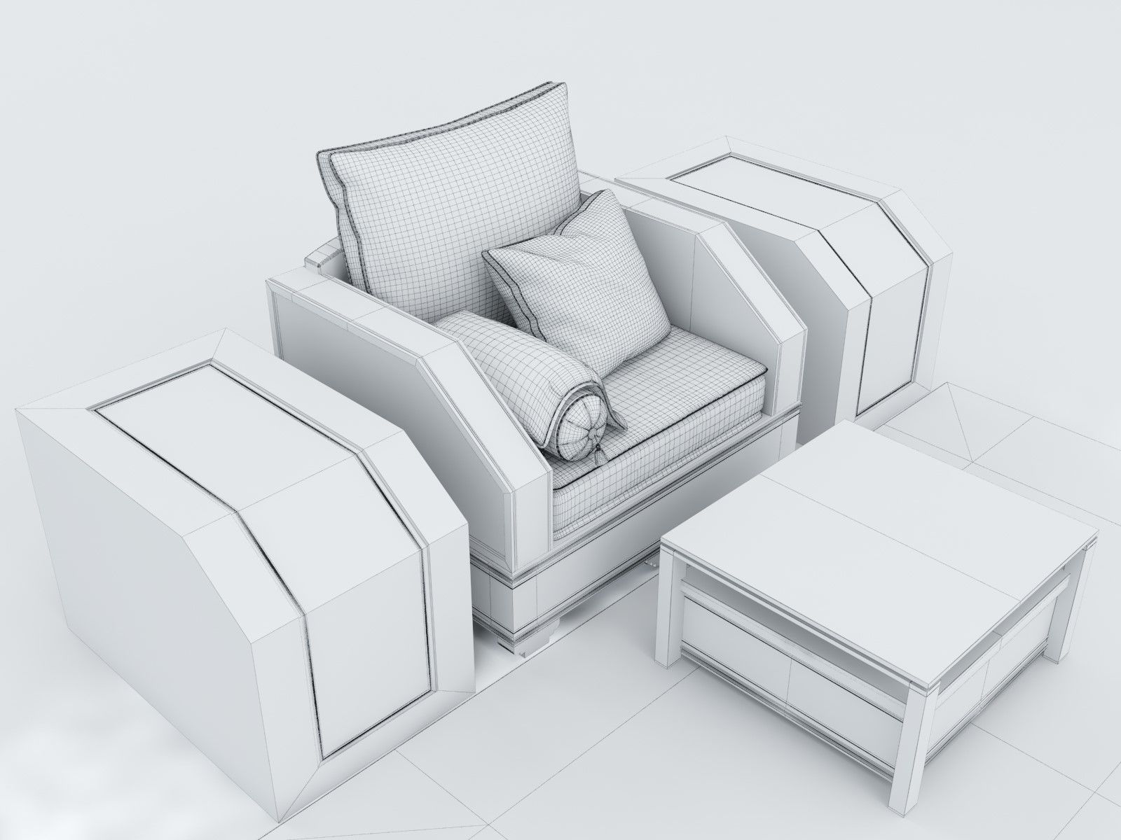 Moroccan Sofa with Tables and Carpet 01  3D model_9