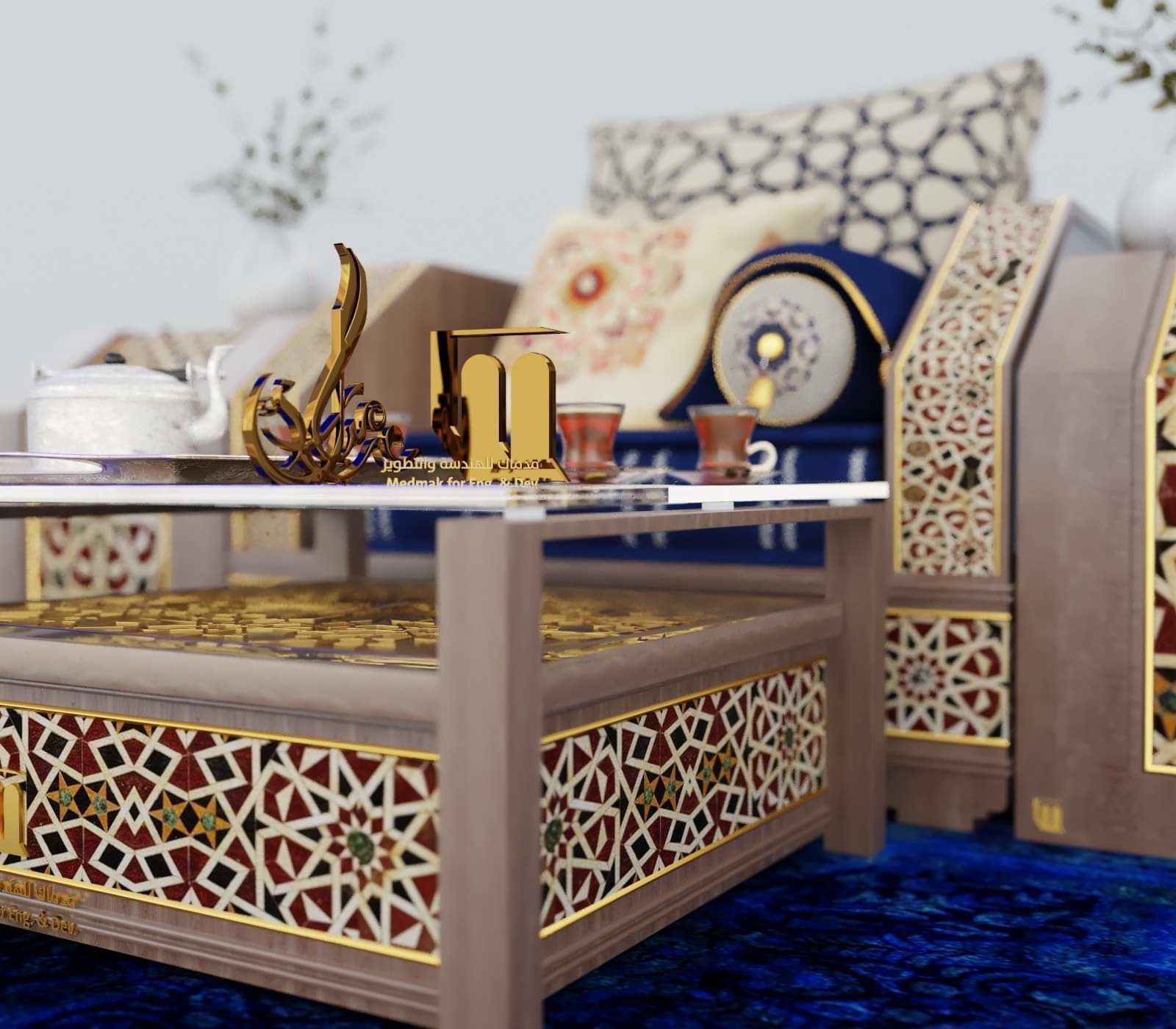 Moroccan Sofa with Tables and Carpet 01  3D model_20