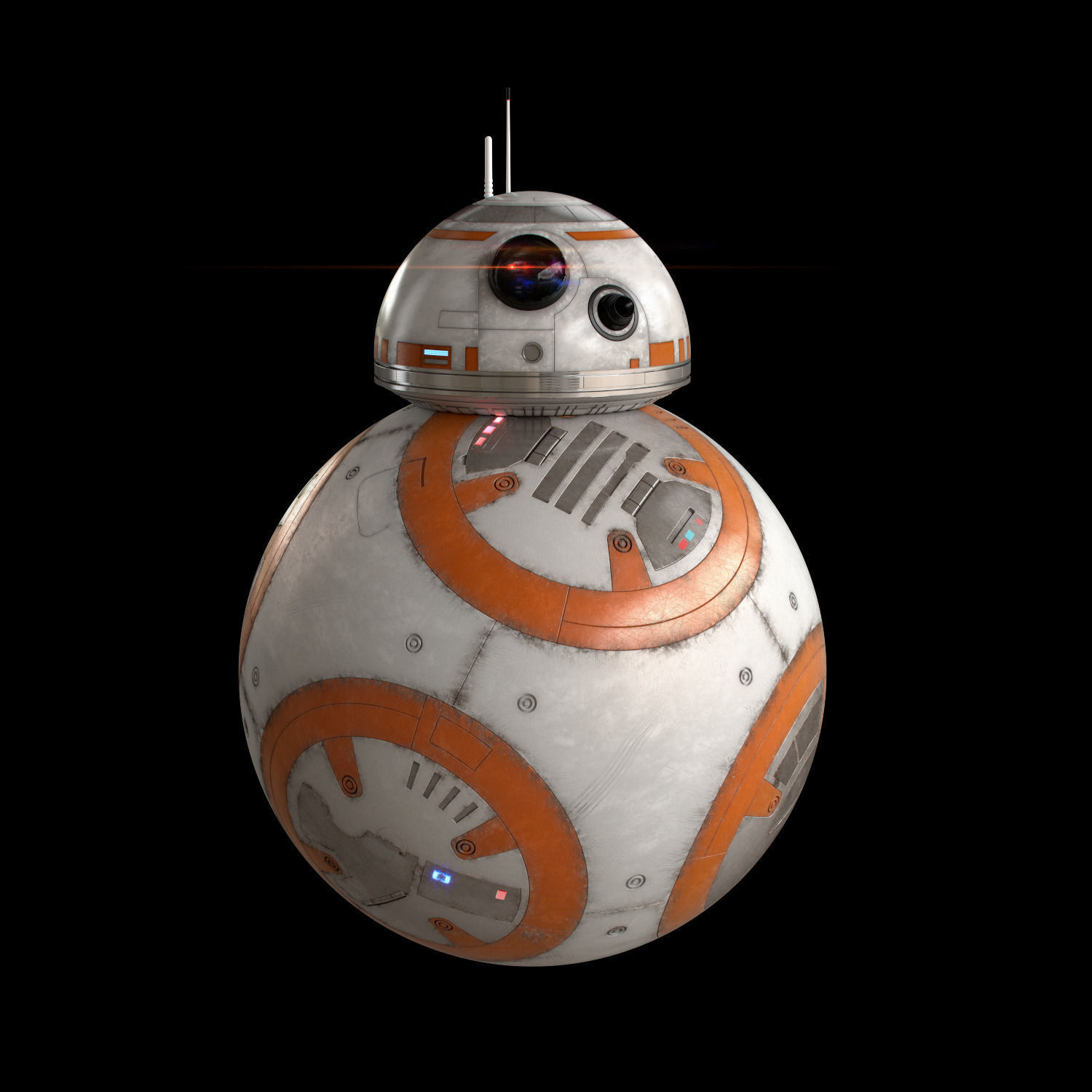 BB-8 Star Wars Droid Simple Rigged 3D model_2