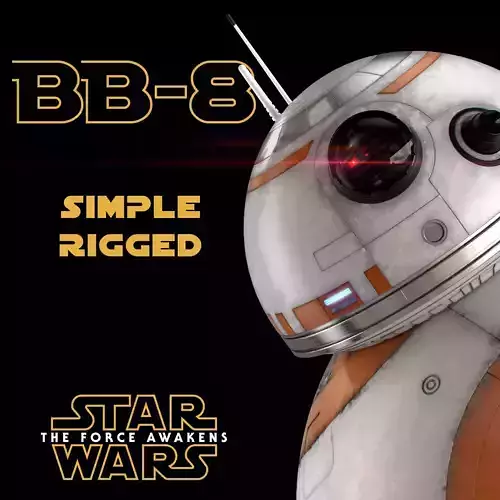BB-8 Star Wars Droid Simple Rigged 3D model