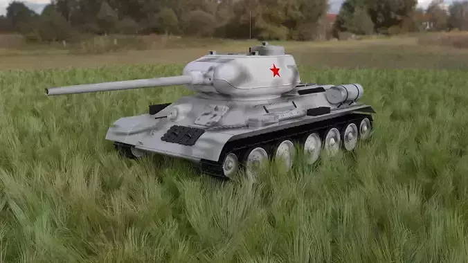 T-34 85 Tank HDRI winter camo