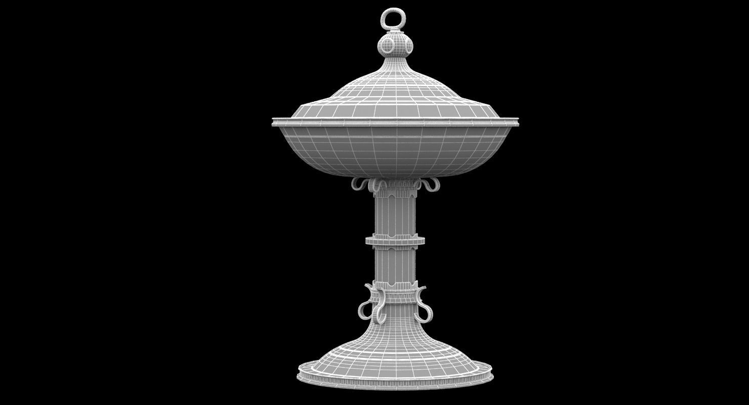 Decoration 19 gold cup 3D model_4