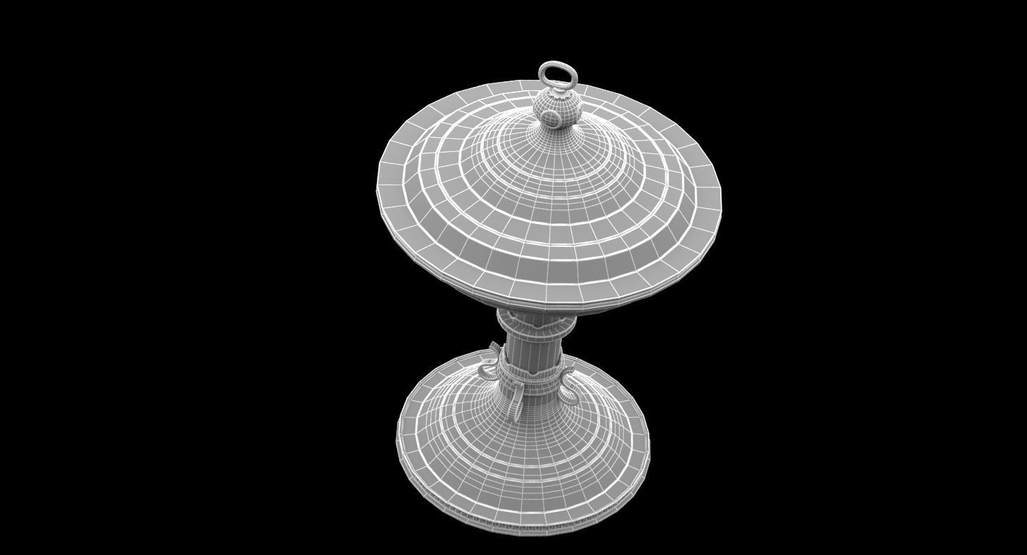 Decoration 19 gold cup 3D model_5