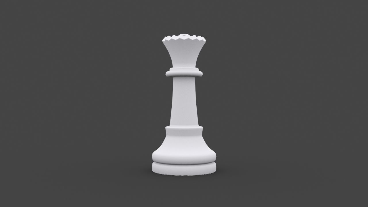 CHES-014 Chess Queen Low-poly 3D model_3