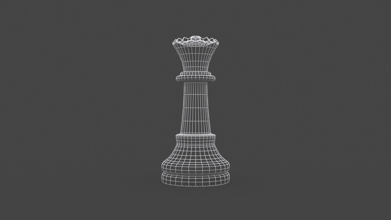 CHES-014 Chess Queen Low-poly 3D model_4