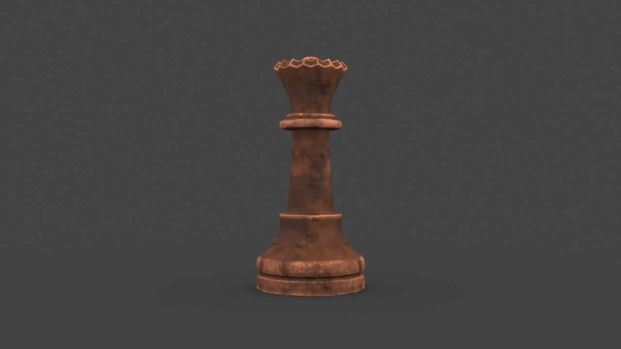 CHES-014 Chess Queen Low-poly 3D model_2