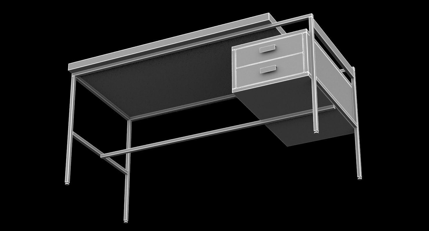 Desk 02 3D model_5