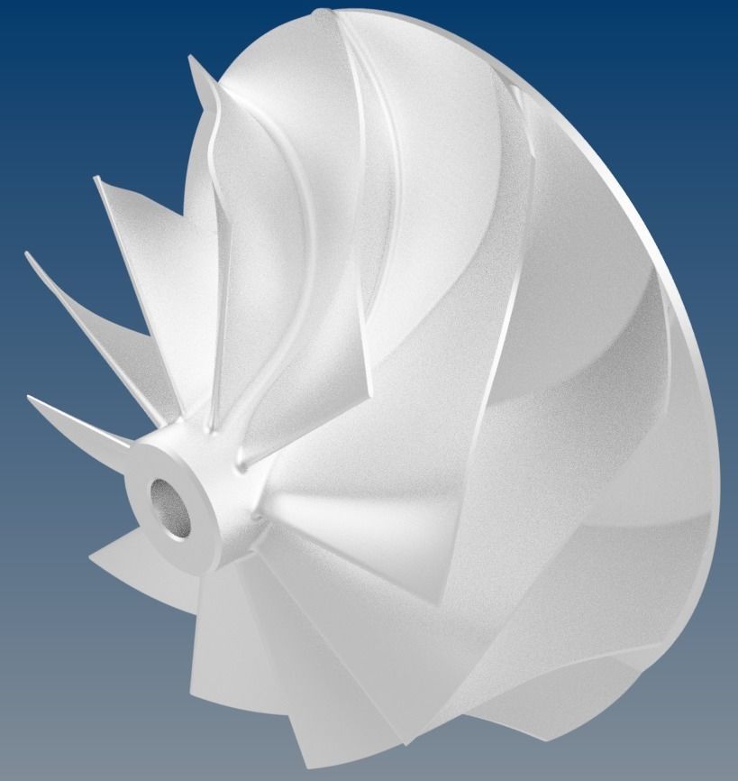 Turbocharger Centrifugal Compressor Impeller 3D model 3D printable