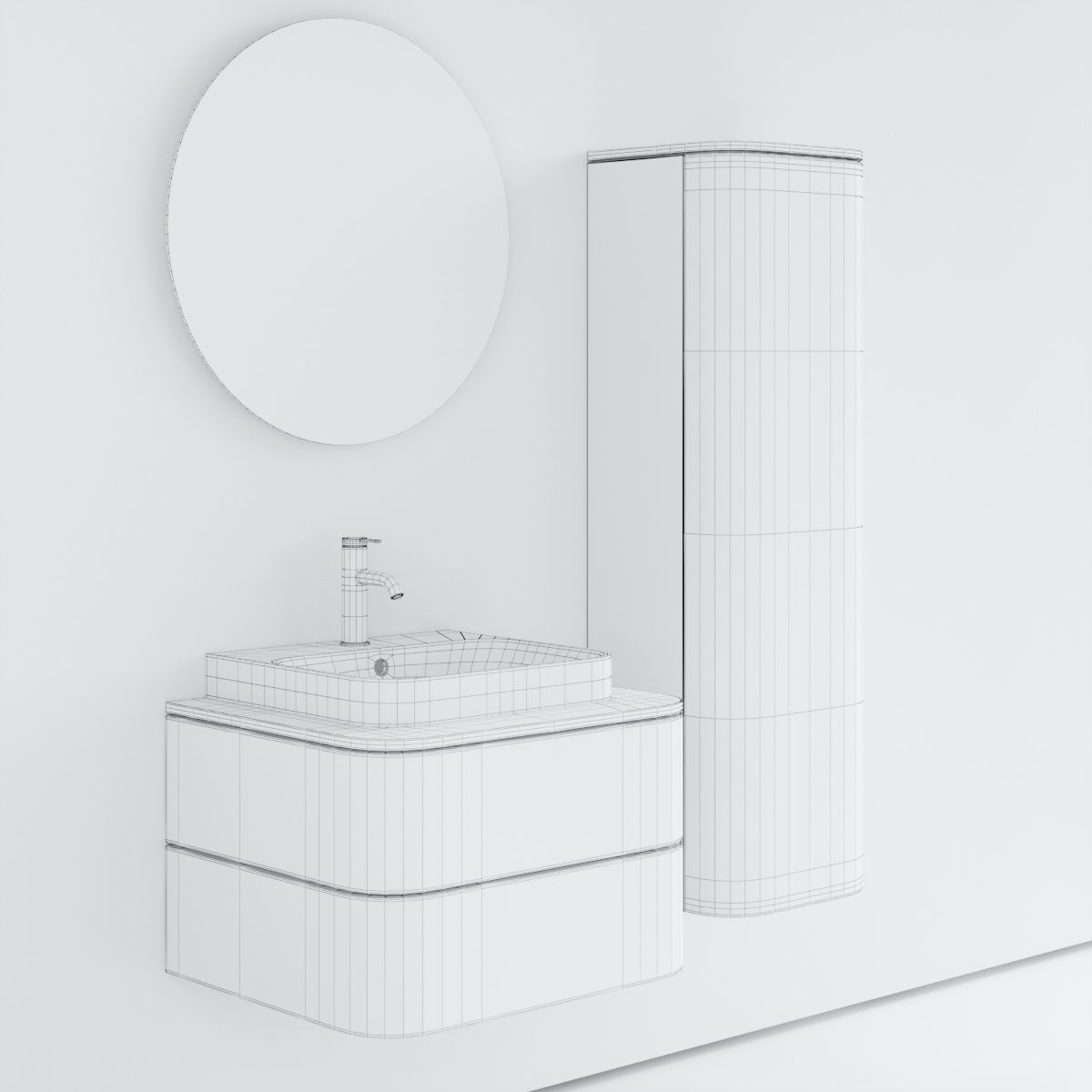 Duravit Happy D2 Plus  Vanity unit Low-poly 3D model_4