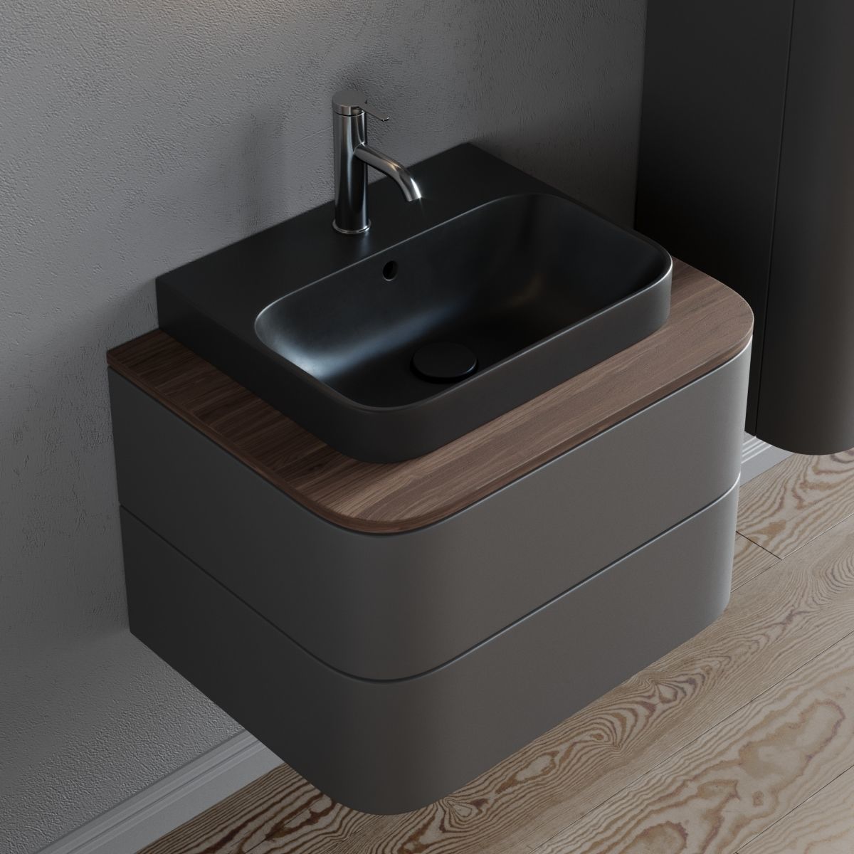 Duravit Happy D2 Plus  Vanity unit Low-poly 3D model_2