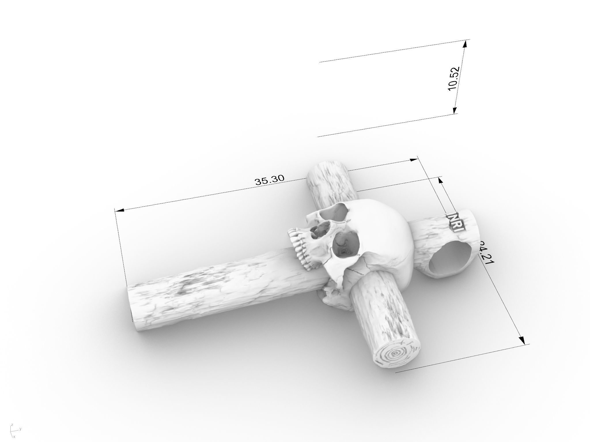 Cross skull pendant 3D print model_1