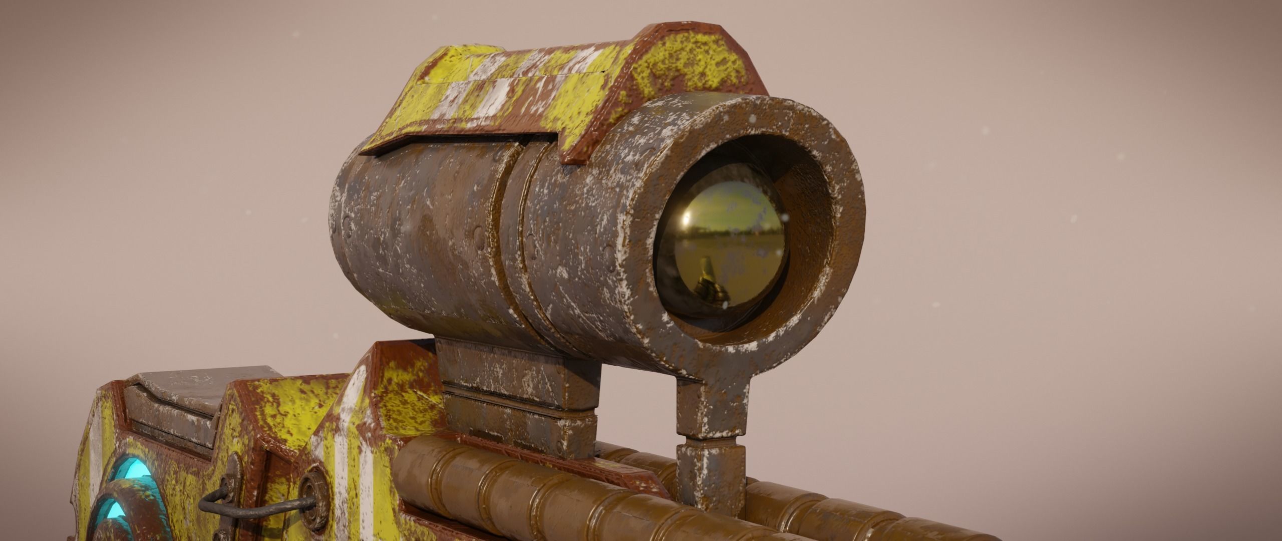 Railgun futuristic weapon Low-poly 3D model_24