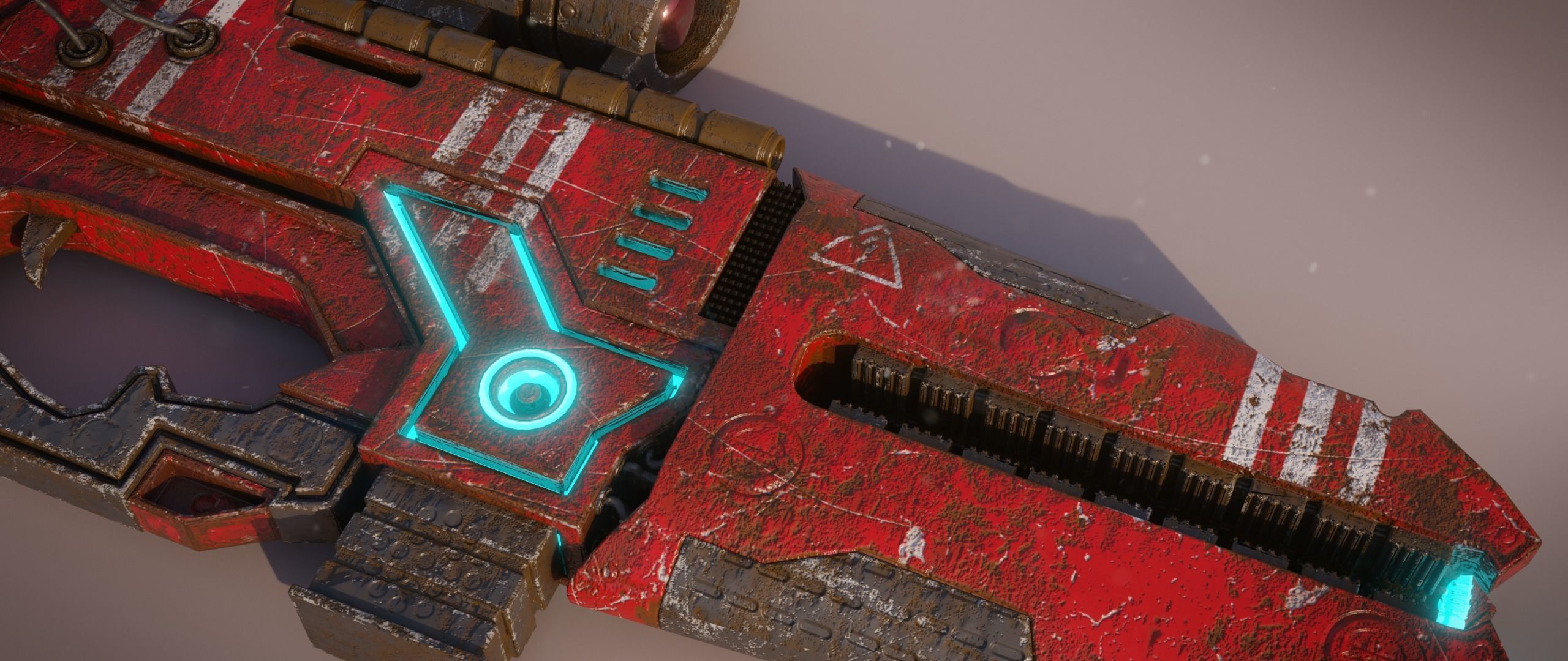 Railgun futuristic weapon Low-poly 3D model_30