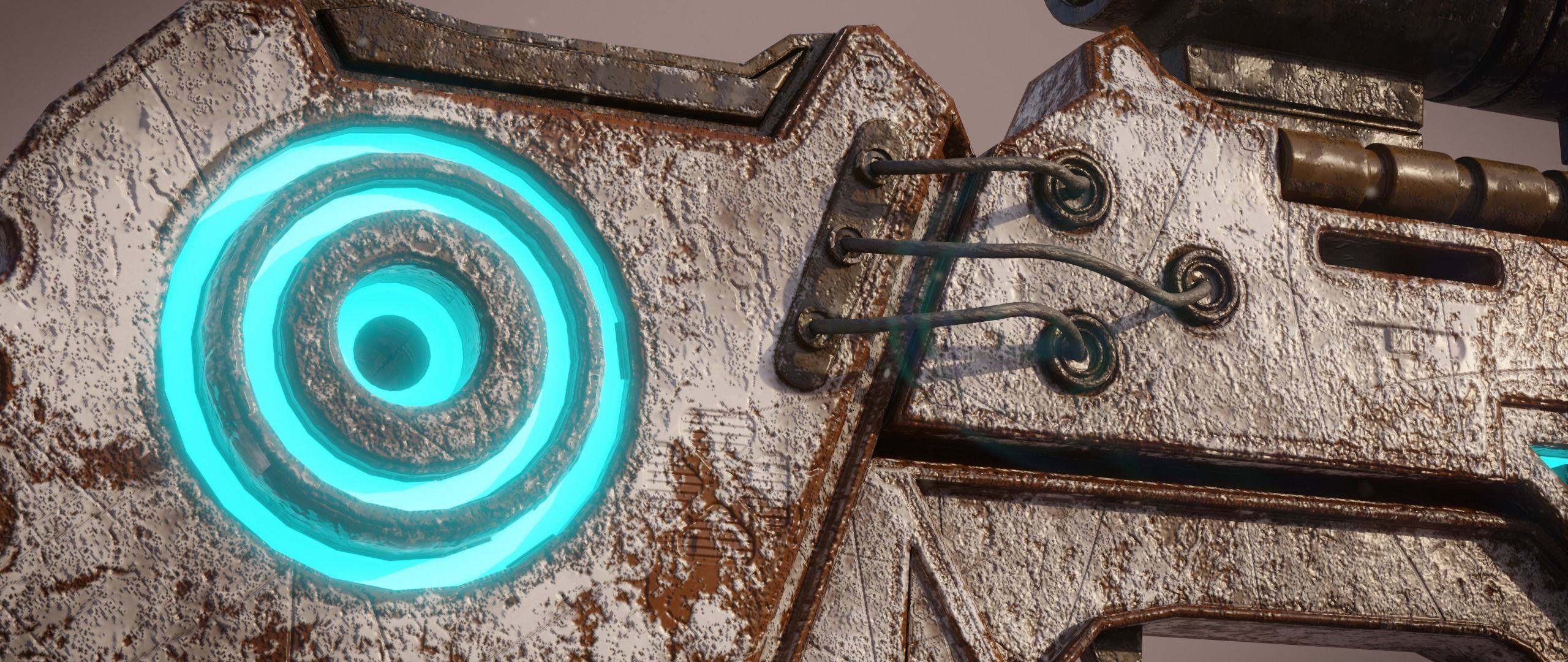 Railgun futuristic weapon Low-poly 3D model_15