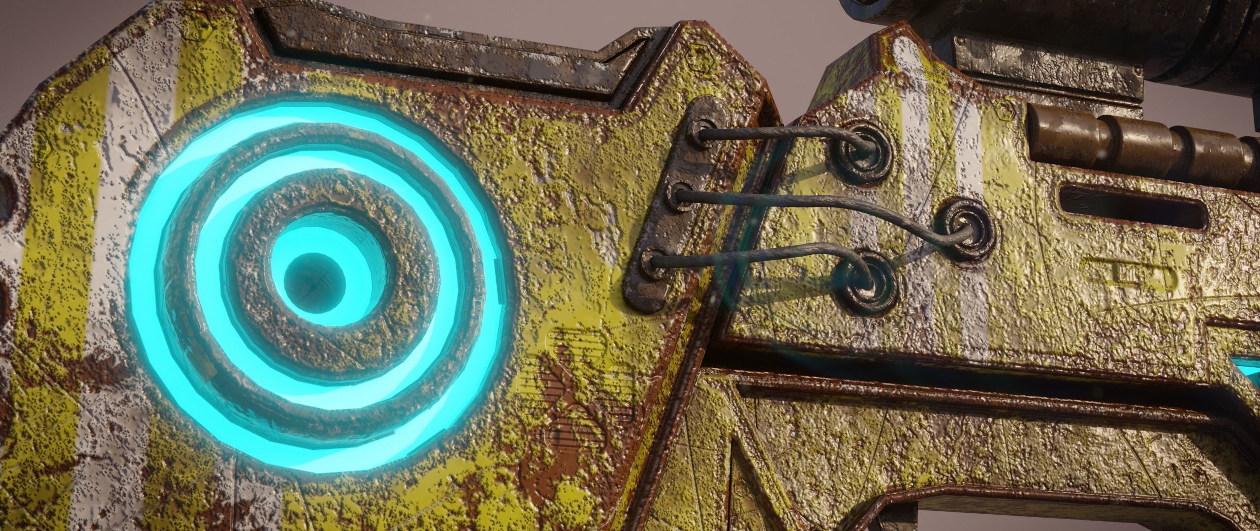 Railgun futuristic weapon Low-poly 3D model_16