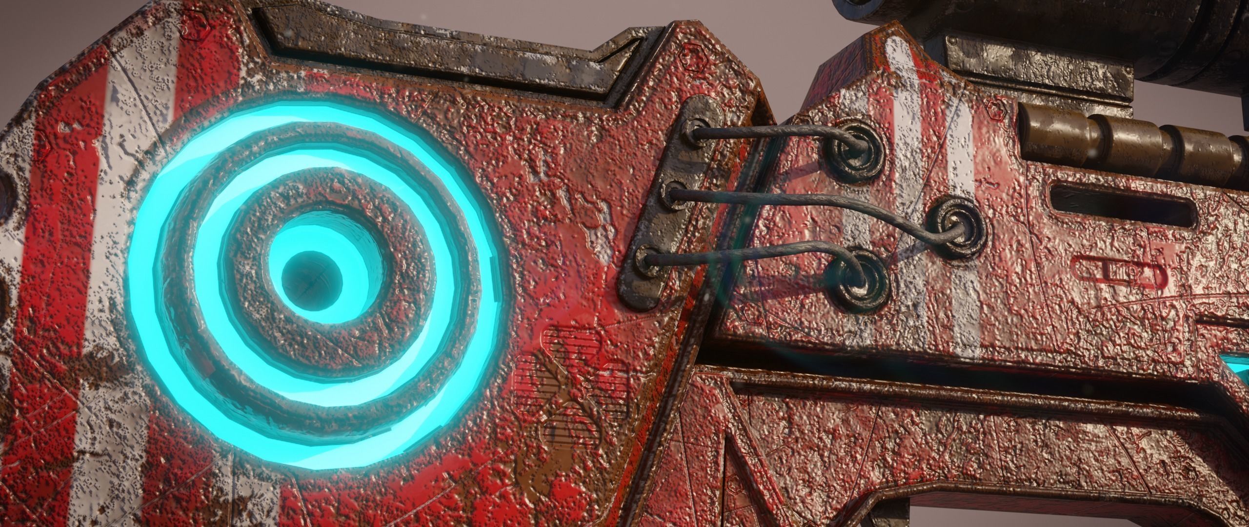 Railgun futuristic weapon Low-poly 3D model_14