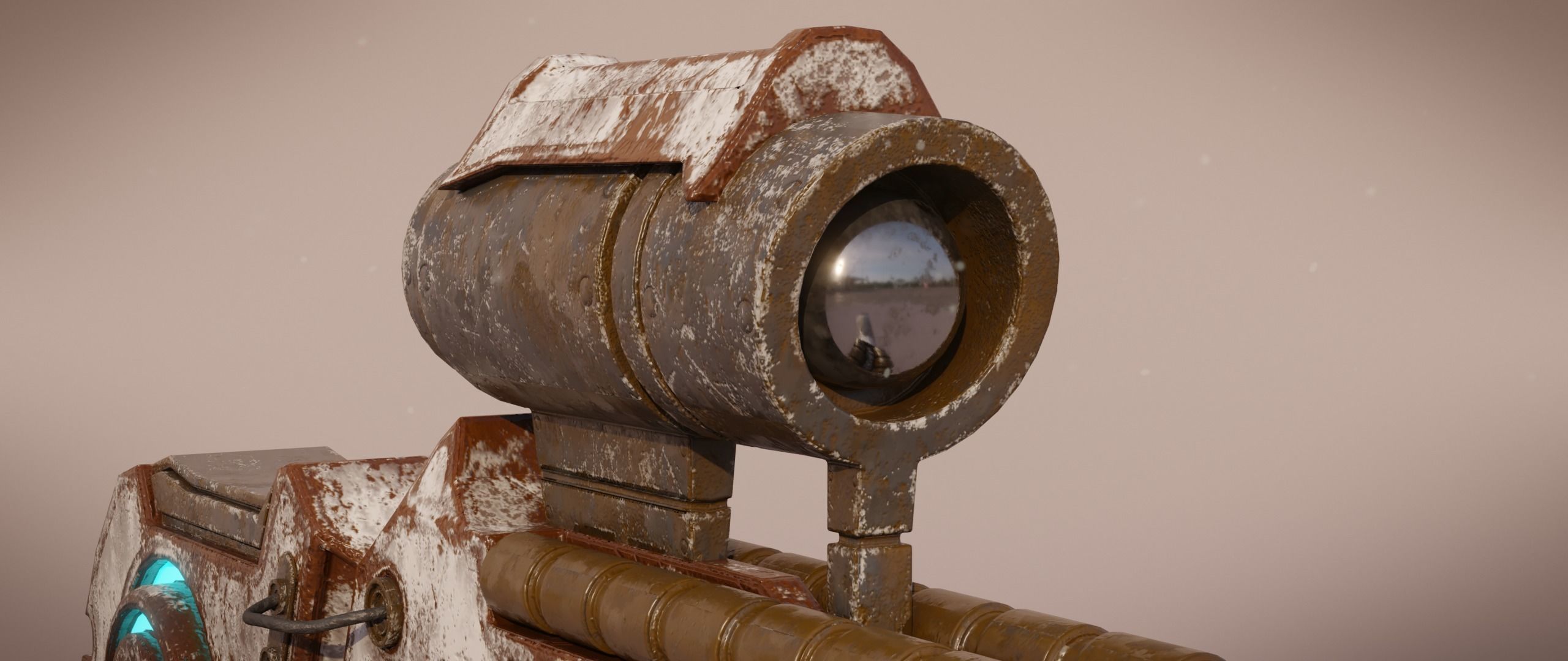 Railgun futuristic weapon Low-poly 3D model_23