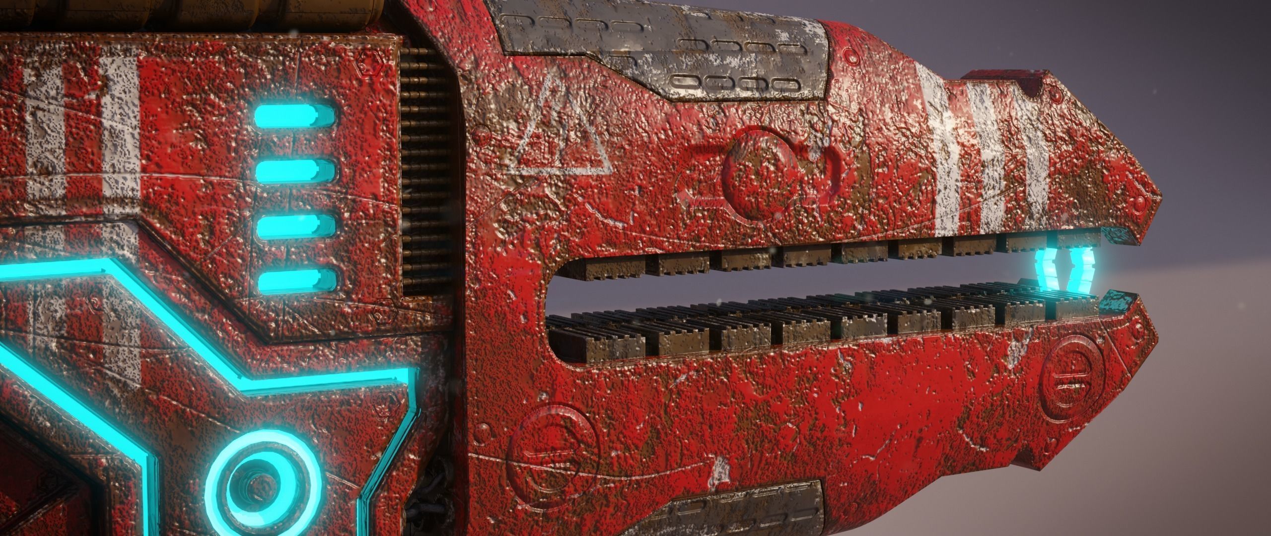 Railgun futuristic weapon Low-poly 3D model_18