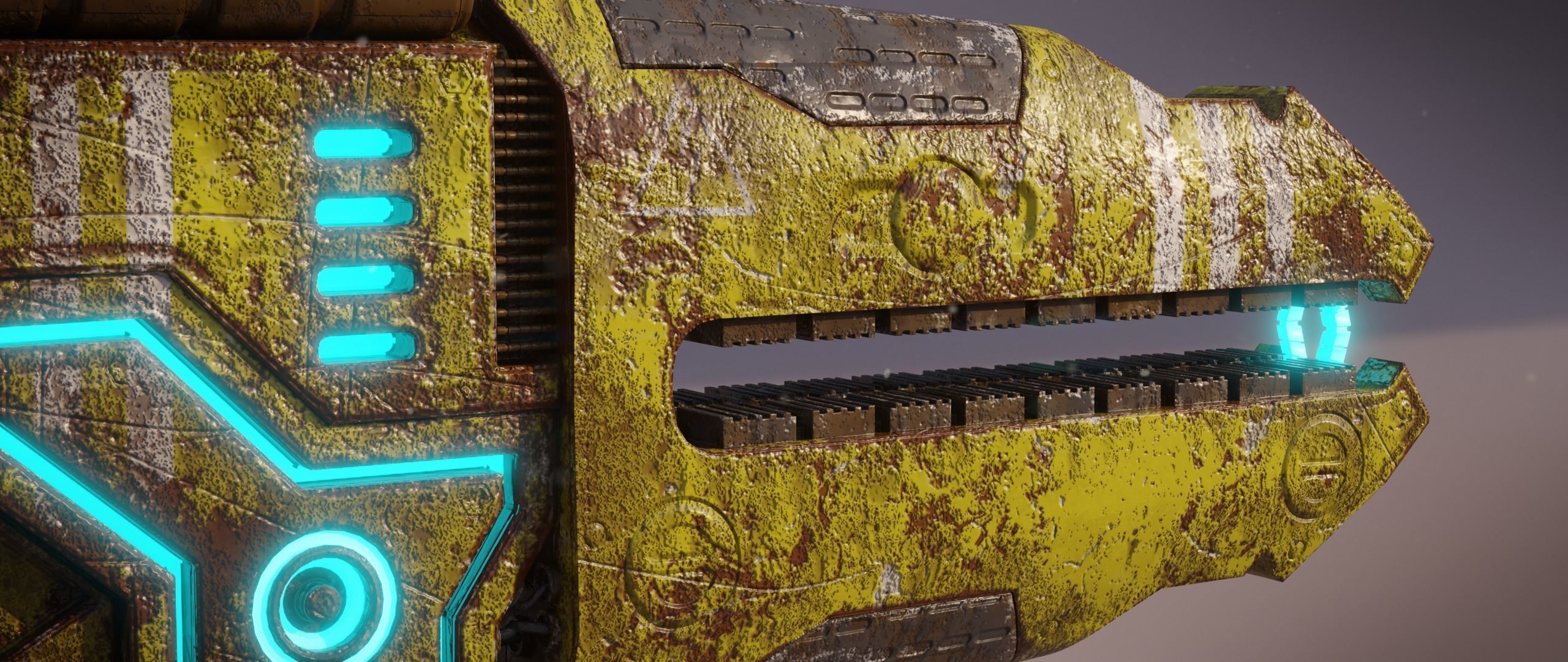 Railgun futuristic weapon Low-poly 3D model_20