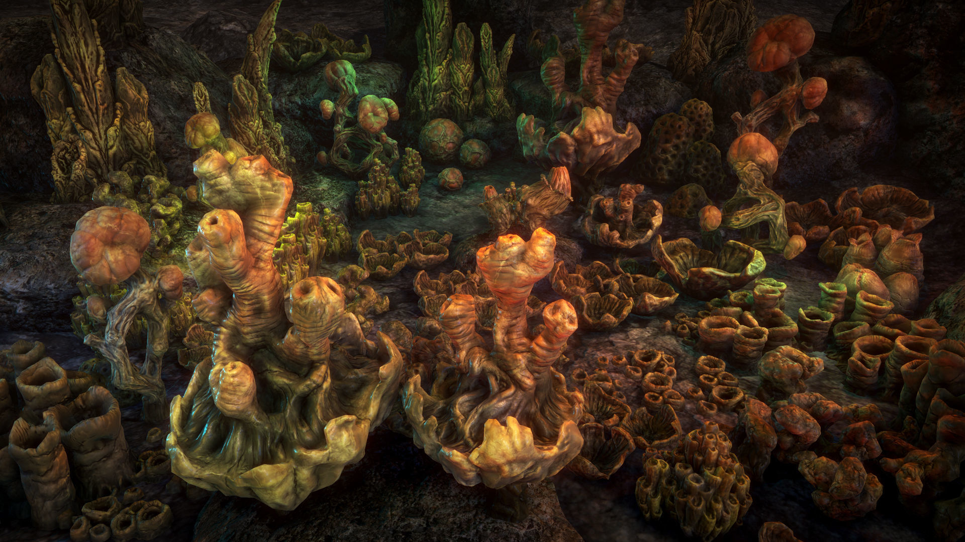 Bionic structures Low-poly 3D model_3