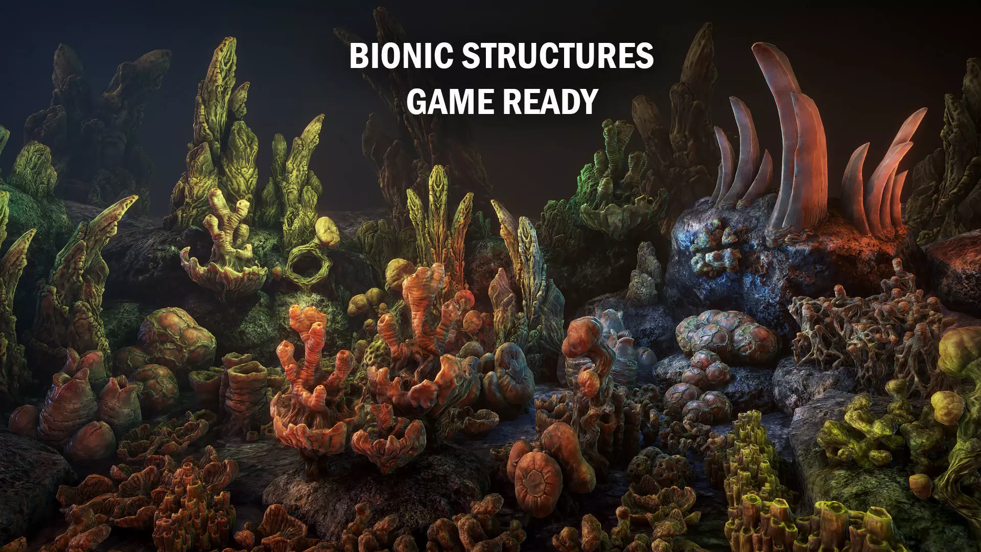 Bionic structures Low-poly 3D model_0