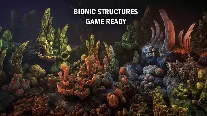 Bionic structures Low-poly 3D model