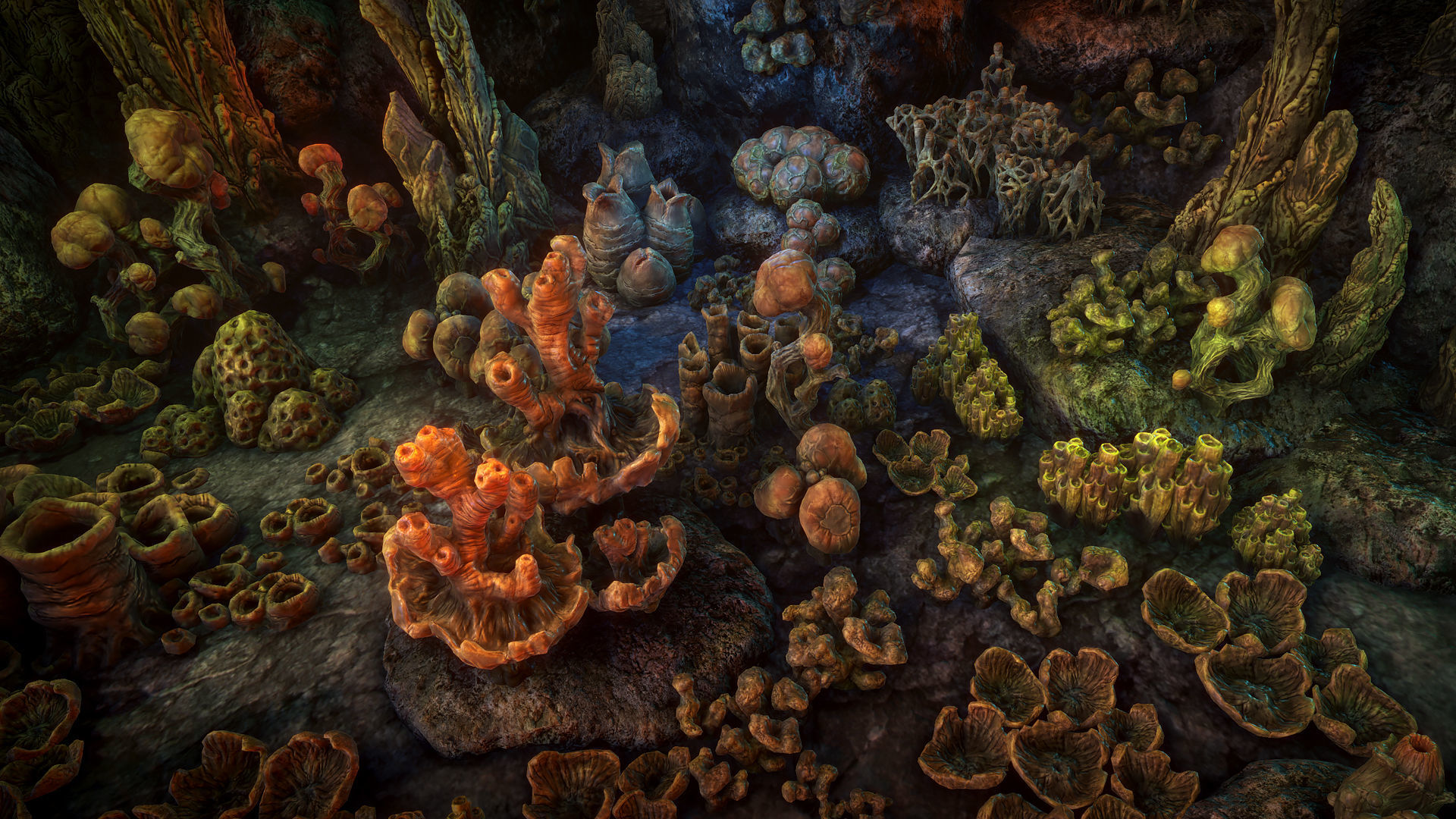 Bionic structures Low-poly 3D model_1