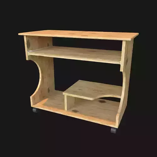 Wood Desk with Rigged Drawer and wheels