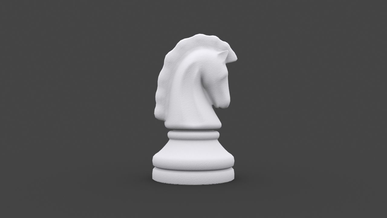 CHES-016 Chess Knight Low-poly 3D model_3