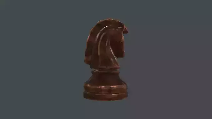CHES-016 Chess Knight Low-poly 3D model