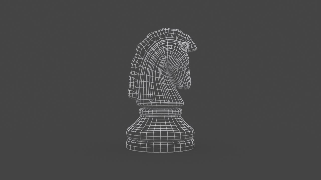 CHES-016 Chess Knight Low-poly 3D model_4